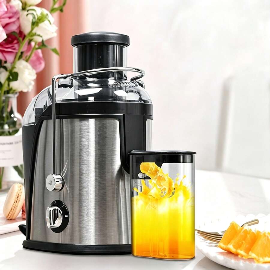 800W High-Power Electric Juicer, Stainless Steel Body, Fruit And Vegetable Extractor With Pulp Separation - US A Type Plug(110-127V) - View 1