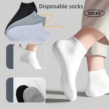 10,5,1 Pair 3-Color Disposable Socks, No-Wash Travel Socks, Unisex, Suitable For Business Trips, Student Military Training, Portable Disposable Business Trip Socks - A - View 2