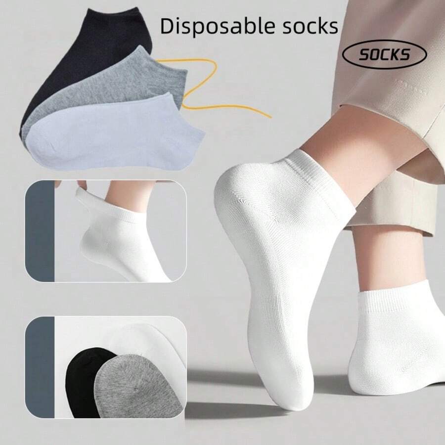 10,5,1 Pair 3-Color Disposable Socks, No-Wash Travel Socks, Unisex, Suitable For Business Trips, Student Military Training, Portable Disposable Business Trip Socks