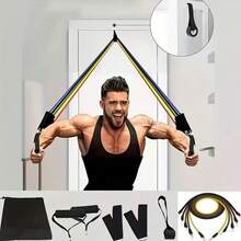 11-Piece Resistance Band Set With Door Anchor, Handles, Storage Bag, Leg And Ankle Straps, Suitable For Resistance Training, Home Fitness, Gym Accessories, Sports Exercise, Gym Workout, Home Workout, Fitness Equipment And Home Training Supplies - A - View 11