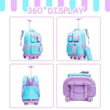 3PCS Rolling Backpack For Girls Bookbag Set For Girls With Crossbody Bag And Pencil Case For School And Travel Back To School - Girls' Trolley School Bag - View 3
