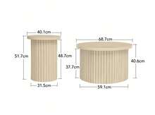 Round Coffee Table Set - 2 Piece, Natural Wood Finish - Natural - 查看 10