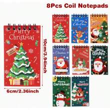 8/4/2 Stück Weihnachtsfeier Geschenkfüllungen Mini Spiralnotizbücher, Schneemann & Weihnachtsmann Muster tragbare Notizbücher, Weihnachtsgeschenkbeutel Füllungen, Weihnachtsstrumpf Füllungen, Weihnachtsdekorationen - Mehrfarbig - Übersicht 15