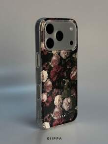 GIIPPA 1件裝玫瑰圖案設計手機殼，適用於Phone 17 Pro Max，相容Phone 16 Pro Max、15 Pro Max、14 Pro Max，韓系高端時尚趣味手機殼，相容11/12/13/14/15/16 Pro Max Plus，優雅設計男女皆宜，聖誕節、情人節、復活節、婚禮季與生日送女友的完美禮物 - 黑色 - 查看 3