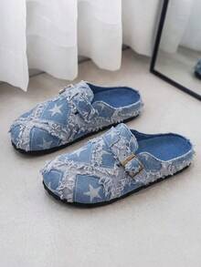 GAISIMA Men's Summer Height-Increasing Closed-Toe Slip-On Loafers, Thick-Soled Office Sandals, Couple Shoes - Baby Blue - View 4