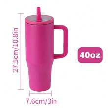 AGH 7pcs Mix Color 40OZ Powder Coated Tumblers With Flip Straw Lids Travel Mug Durable Reusable Coffee Cup - Perfect For Outdoors, Home, Office, Sports DIY Laser Design For Outside Gifts - A - View 2