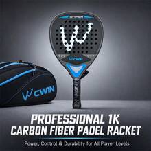 CWIN SNIPER Padel Racket, 1K High Rigidity Carbon Fiber Cortex Shock Absorbing Core Large Sweet Spot Non-Slip Grip Lightweight Paddle Tennis Racquet With Protective Carry Bag For Beginner Intermediate Players - Multicolor - View 4