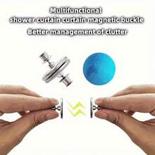 1Pair/2/4/5/7Pairs Magnetic Curtain Clips, Curtain Magnet Clips Magnetic Fixing Buckle, Suitable For Shower Curtains, Sewing Closure, Wall And Door Stickers - Silver - View 10