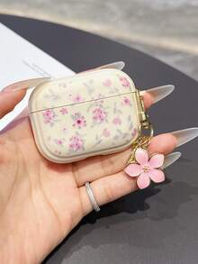 1個可愛粉色花朵耳機保護殼，適用於AirPods Pro 3，防摔保護殼，Pro 2，可愛3米米白2女款，附粉色花朵鑰匙圈4 - 淺粉色 - 查看 12