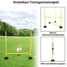 Agility Hürdenset Sprungstangen‑Set, multifunktionales Trainingsgerät für Koordinations‑ und Geschwindigkeitstraining - Gelb - Übersicht 3