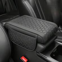 Artificial Leather Car Armrest Box Pad Center Console Arm Rest Protector Cover With Storage Pocket Elbow Rest Cushion - Multicolor - View 1