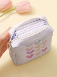 1 buah Tas Penyimpanan Pembalut Wanita Motif Lucu, Dompet Koin, Tas Penyimpanan, Tas Kosmetik, Tempat Kartu, Tas Penyimpanan Earphone, Dapat Menyimpan Koin, Kartu, Aksesoris, Kunci, Tas Penyimpanan Multifungsi - MultiWarna - View 5