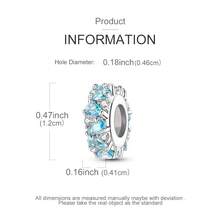1件銀色藍色立方鋯石矽膠隔珠吊墜止珠，適用於3mm手鍊項鍊吊墜，女性珠寶手工DIY理想配件 - 銀色 - 查看 4