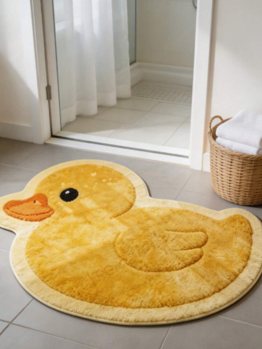 1pc Cute Little Yellow Duck Rug, Thick Rug, Plush Rug, Autumn/Winter Rug, Extra Thick Rug, Decorative Rug, Bedroom Decor, Small Rug, Rug, Home Decor, Living Room Rug - Multicolor - View 1