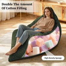 Sillón Puff Convertible DDY-SHENHUI - Tu Espacio Acogedor para Relajación y Tiempo en Familia - Verde + Franela - Ver 9