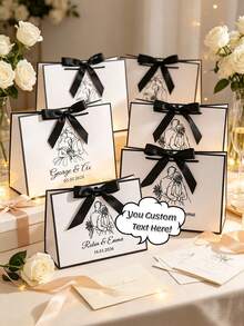 Customized Gift Bags, Personalized Gift Bags With Name, Gift Box Alternative, Bridesmaid Gift Box, Ribbon Tied Gift Bags, Wedding Party Favors, Customized Birthday Gift Packaging, Wedding Gift Bags, Engagement Gift Bags, Christmas Gifts - Multicolor - View 2