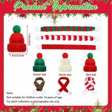 5/10/20/50個混色迷你編織帽，聖誕裝飾DIY手工用，節慶布藝裝飾，適用聖誕樹吊飾、雪人娃娃藝術與DIY髮飾 - 彩色 - 查看 5