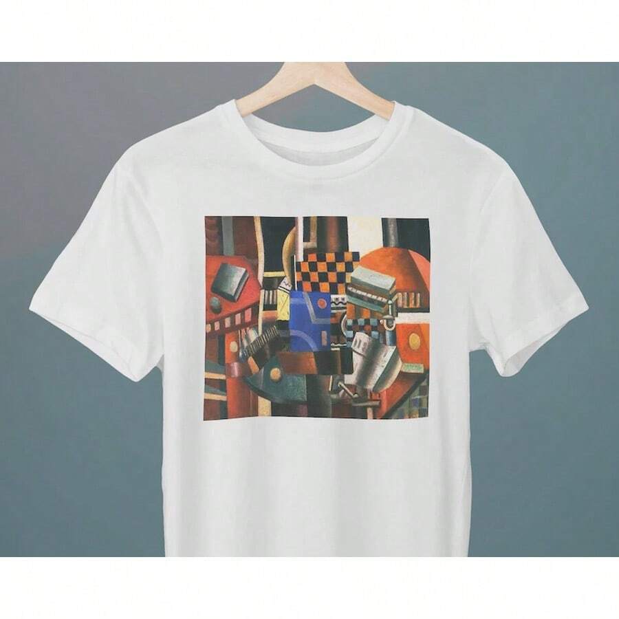 Still Life, Fernand Leger Painting, Unisex T-Shirt, Art T-Shirt, Abstract, Cubism, Gift For Her, Gift For Him, Art Lover Gift - White - View 1