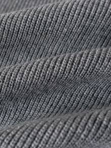 Boys' Stand Collar Full Zip Long Sleeve Knit Cardigan With Ribbed Texture And Raglan Sleeves, Simple Casual Versatile Knit Jacket For School And Daily Wear In Autumn/Winter - Grey - View 9