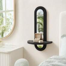Arched Mirror Wooden Wall Hanging Shelf, Wall Decor Storage Rack, Suitable For Entryway, Bedroom, Living Room - View 9