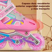 Adjustable Inline Skates For Kids With 8 LED Light-Up Wheels, Complete Set With Helmet And Pads, Breathable Beginner Skates, Ideal Gift, 2 Sizes Available, Available In Multiple Colors - Purple - View 6
