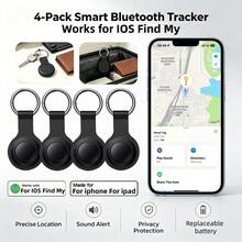 RSH 4 Packs Bluetooth Smart Tracker Works With Apple Find My, Anti-Lost Item Locator Tag For Keys Luggage Backpack Wallet Purse Suitcase, Precise Positioning, Sound Reminder, Privacy Protection, Replaceable Battery, Smart Finder For IOS System - Black - View 13