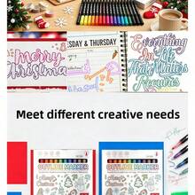 24 Colors Double Line Outline Metallic Glitter Markers Set, Built-In Outline Effect, Suitable For Journaling, Painting, Scrapbooking, Calligraphy, Card Making, Christmas Cards And Back To School Art Supplies - Double-line Colored Journaling Pen - View 5