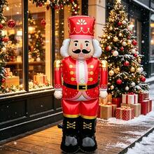 1pc Red/Pink Standing Nutcracker Shaped Balloon, Suitable For Christmas Party Atmosphere Decoration, Winter Theme Party, Christmas Photo Prop Balloon - View 3