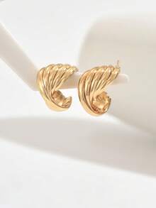 1 Pair Fashion Minimalist Stainless Steel Stud Earrings For Women, Suitable For Daily Wear - Multicolor - View 5
