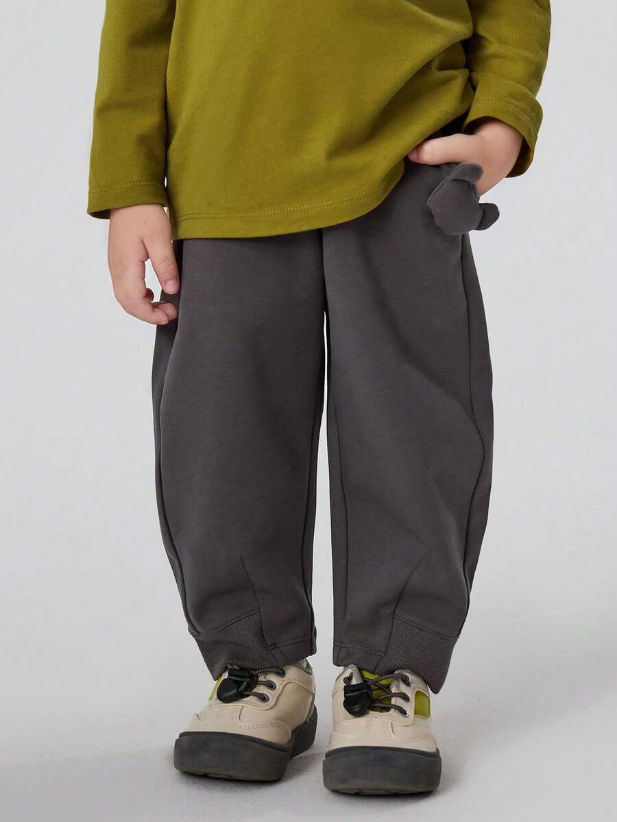 mini bala Boys & Girls Baby Soft Comfy Long Trousers, Anti‑Tight Belly Design, Fall - Iron Gray - View 1