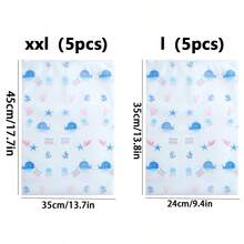 18pcs/10pcs Whale Frosted Zipper Storage Bags, Suitable For Clothes And Socks, Space-Saving And Durable, Perfect For Travel, Nursery, Drawers And Baby Room - Multicolor - View 10
