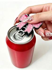 2pcs Cute Bow-Shaped Can Opener Keychain, Portable Soda Beer Pull Tab Opener, Mini Beverage Bottle Opener, Sweet Bow Pendant, Multi-Functional Home Camping Tool, Cute Gift For Girls And Friends - Multicolor - View 3