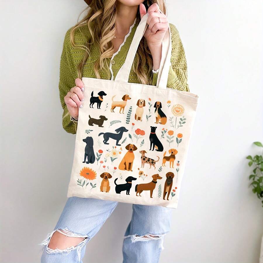Kids Shoulder & Tote Bags - Aesthetic Dog Tote Bag - View 1