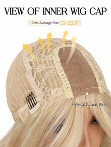 Blonde Wave Wig With Bangs Long Wavy Wig For Women 26 Inch | Soft Synthetic Fiber, Natural Bangs, Beginner Friendly, Daily And Halloween Wear - Multicolor - View 9