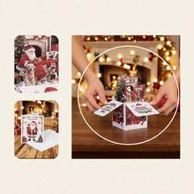 3D Pop Up Christmas Card Santa Claus Greeting Card Unique Creative Holiday Card Gift For Family Friends Teachers Stationery - Single Piece - View 2