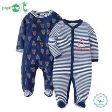 Kit Bebê 2 Macacões Longos para Menino e Menina, Roupa Infantil Confortável em Algodão, Macacão para Recém-Nascido de 0 a 9 Meses - Azul - Visão 11