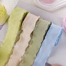 10 Yards/Roll 0.98inch Pleated Ruffle Lace Ribbon, Bouquet & Cake Wrapping Ribbon, DIY Craft Supplies, Decorative Gift Ribbon For Wedding, Birthday & Party - Multicolor - View 5