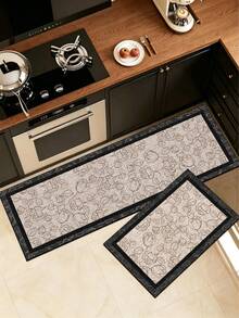 1 Pc Brown Stripes Pattern Kitchen Mat, 3.5 Mm Soft Rubber That Absorbs Water And Is Easy To Clean. Suitable For Corridors, Bathrooms, Living Rooms, Outdoor Door Mats, And Toilets. Useable Throughout The Year And For Various Holidays. - Multicolor - View 10