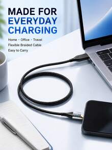 Kabel Pengisian Cepat USB A ke USB C 120W, Kabel Pengisi Daya Tipe C dengan Transfer Data 480Mbps, Kabel Data USB-C Jalinan Nilon untuk Ponsel, Tablet, dan Power Bank - Hitam - View 6