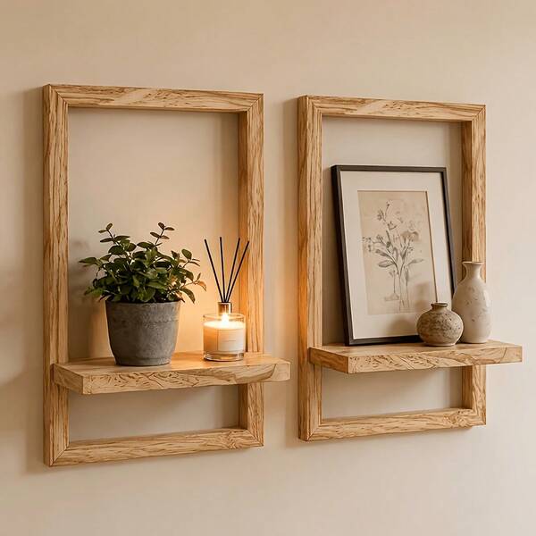 Slightly Burnt Floating Wall Shelf, Vintage Metal Wall-Mounted Display Rack, Modern Floating Storage Shelf, Suitable For Bedroom, Living Room, Bathroom, Space-Saving Decor, Photo, Home Storage And Decorative Shelf