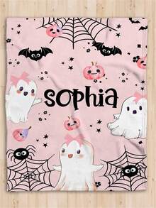 1 pieza Manta personalizada de Halloween, Regalo personalizado, Para niño, Manta personalizada, Manta de sofá personalizada, Manta de bebé personalizada, Manta para recién nacido, Adecuada para el Día de la Madre, Cumpleaños, Día del Niño, Día del Padre, Boda, Navidad, Halloween, Adecuada para el sofá del hogar, Cama, Coche, Dormitorio, Sala de estar, Manta de sofá, Alfombra, Ropa de cama del hogar, Manta personalizada. - Multicolor - Ver 5