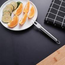 1pc Stainless Steel Cheese Fork, Home Kitchen Small Tool Fruit Fork, Western Restaurant Tableware - Silver - View 5