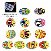 hoojojo 12Pcs Felt Storytelling Teaching Set, "12 Fish" Felt Story Cards, Role-Playing Props, Storytelling Teaching Aid, English Picture Book Story Activity, Classroom Interactive Game, Back-To-School Essential - Multicolor - View 12