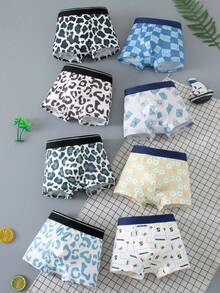 Young Boy 8pcs/Pack Kids Boxer Briefs Boys Toddler Underwear 4-12 Years Old - Multicolor - View 1
