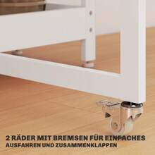 Mesa de Comedor Plegable para 2-4 Personas con 2 Estantes Abiertos, Mesa de Comedor Móvil, Mesa Plegable para Espacios Pequeños, Comedor, Cocina 133.4 x 80 x 75 cm Marrón Rústico - Blanco + Madera - Ver 3