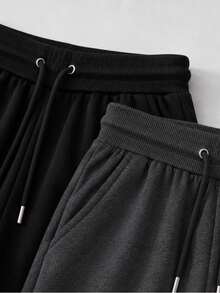 Women Sweatpants - Black, Dark Grey - View 2