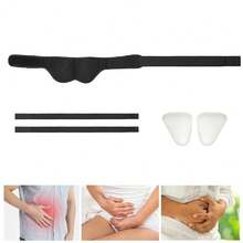 1pc Hernia Belt For Men And Women, Hernia Support Truss For Single/Double Inguinal, Adjustable Waist Strap With 2 Removable Compression Pads - Black - View 12