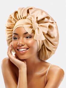 1pc Women's Satin Ribbon Sleep Cap Adjustable Tie Headscarf Beauty Hair Care Bonnet Suitable For Daily Use - Multicolor - View 9