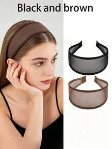 2pcs/1pc Extra Wide Mesh Headband, Lightweight And Breathable, Cool Summer Hair Accessory, Effectively Covers Hairline, Styling Function, Suitable For Home Skincare, Also Essential Fashion Item For Daily Outings, Beach Vacations And Travel. - Multicolor - View 10