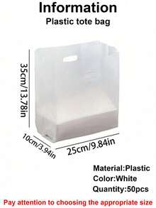 50pcs Transparent Plastic Gift Bags With Handles - Suitable For Salads, Cakes, Pizzas, Breads, Desserts, Cookies And Candies - Ideal For Weddings, Birthdays And Parties - Multiple Specifications - View 13